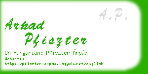 arpad pfiszter business card