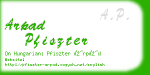 arpad pfiszter business card